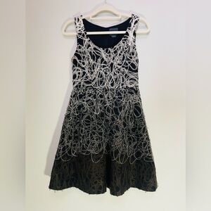 Maeve Anthropology Black and White Swirl Dress